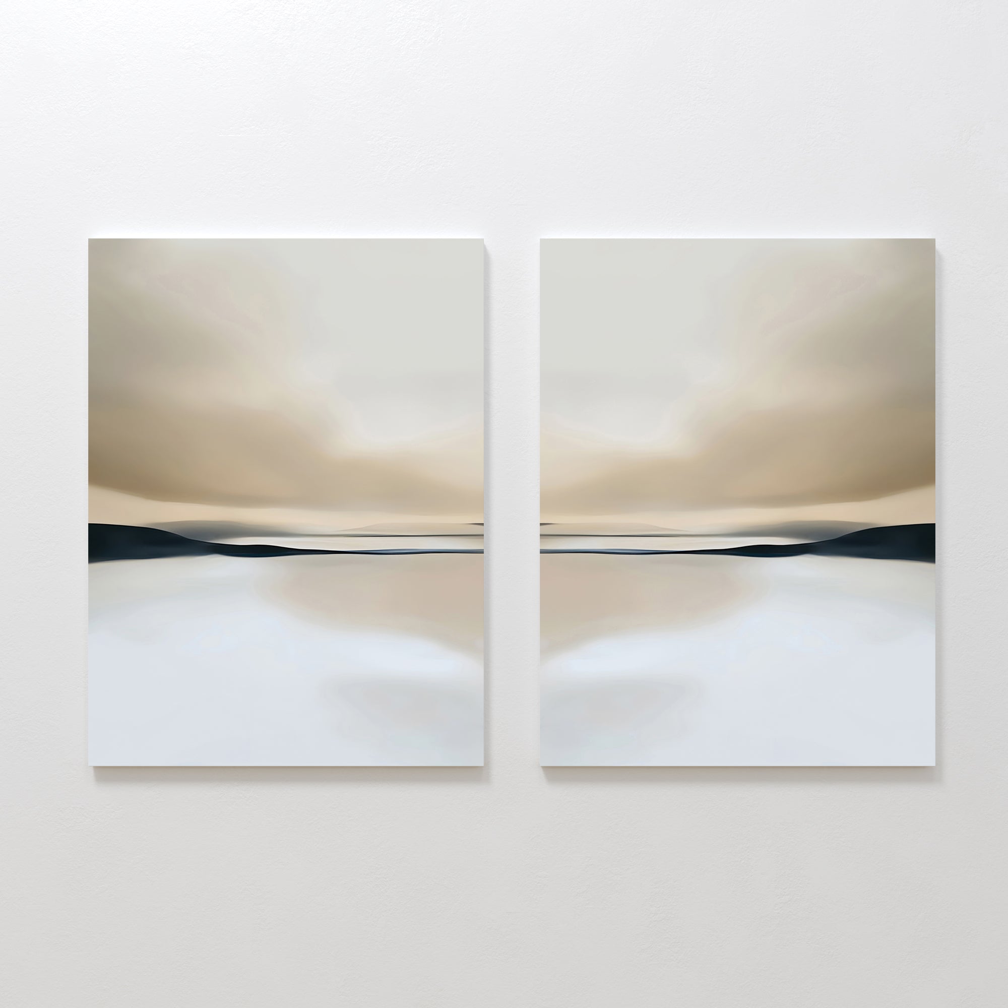 Whispers of the Dunes – Set of 2 Canvas Prints set of 2 – neutral-toned landscape canvas wall art by Aspire Prints