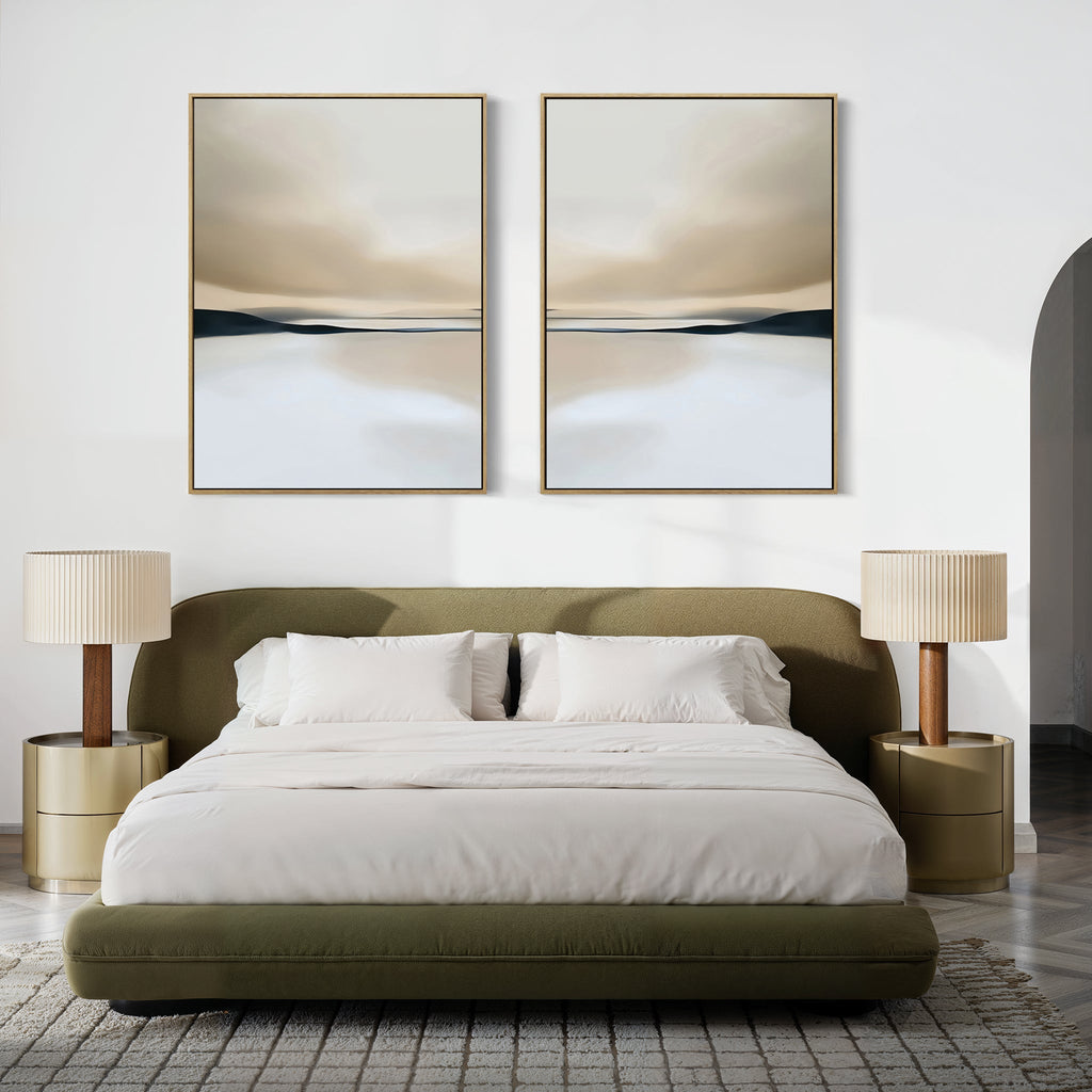 Whispers of the Dunes – Set of 2 Canvas Prints set of 2 – neutral-toned landscape canvas wall art by Aspire Prints