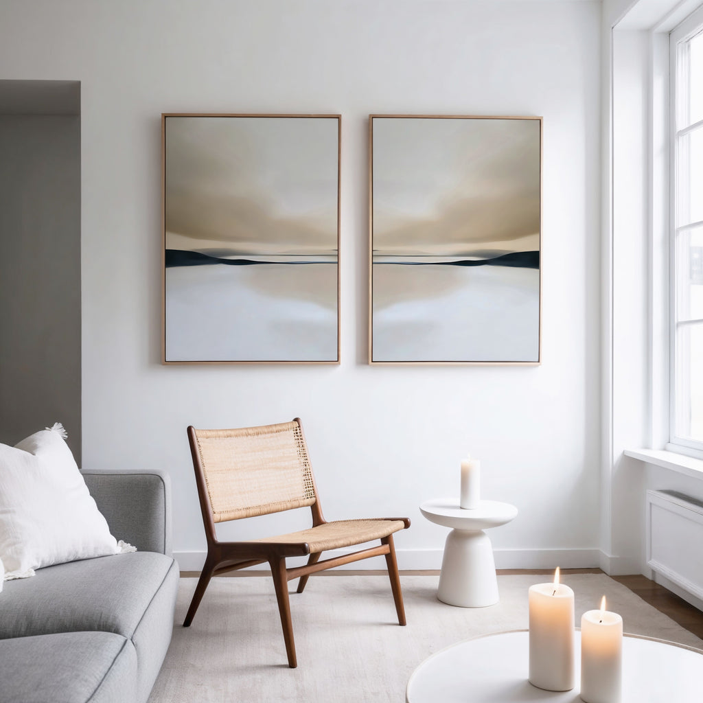 Whispers of the Dunes – Set of 2 Canvas Prints set of 2 – neutral-toned landscape canvas wall art by Aspire Prints