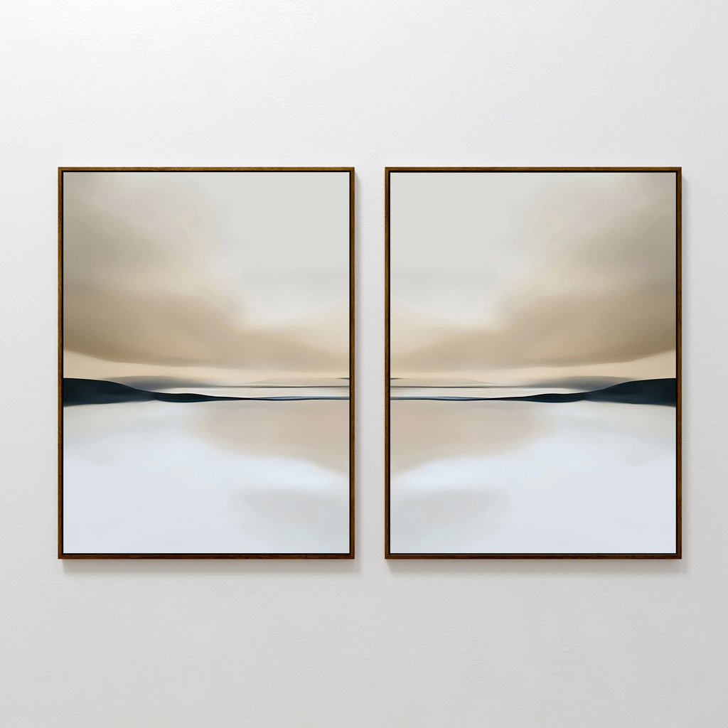Whispers of the Dunes – Set of 2 Canvas Prints set of 2 – neutral-toned landscape canvas wall art by Aspire Prints