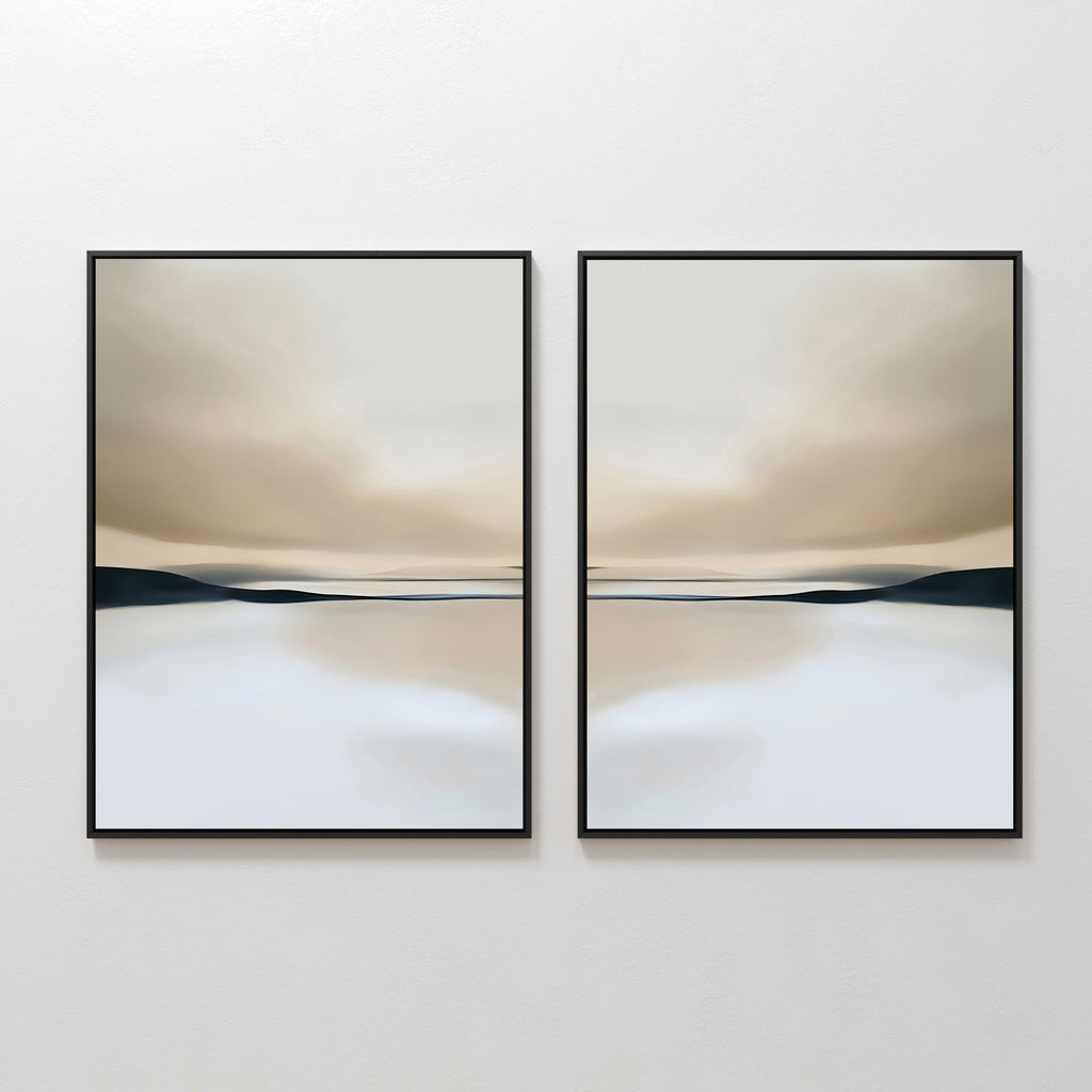 Whispers of the Dunes – Set of 2 Canvas Prints set of 2 – neutral-toned landscape canvas wall art by Aspire Prints
