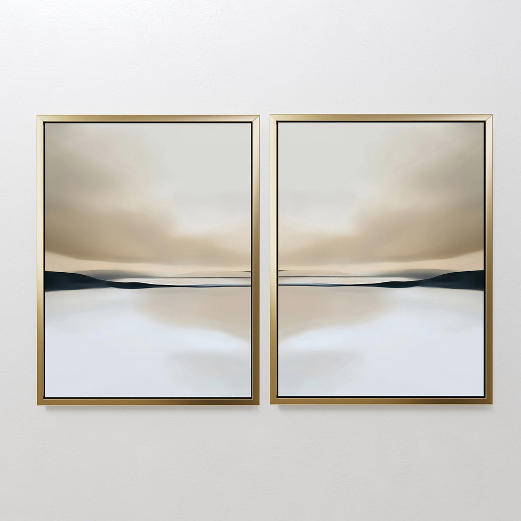 Whispers of the Dunes – Set of 2 Canvas Prints set of 2 – neutral-toned landscape canvas wall art by Aspire Prints