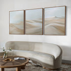 Whispers of the Dunes – Set of 3 Canvas Prints set of 3 – beige and white landscape canvas wall art by Aspire Prints