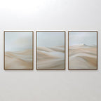 Whispers of the Dunes – Set of 3 Canvas Prints set of 3 – beige and white landscape canvas wall art by Aspire Prints