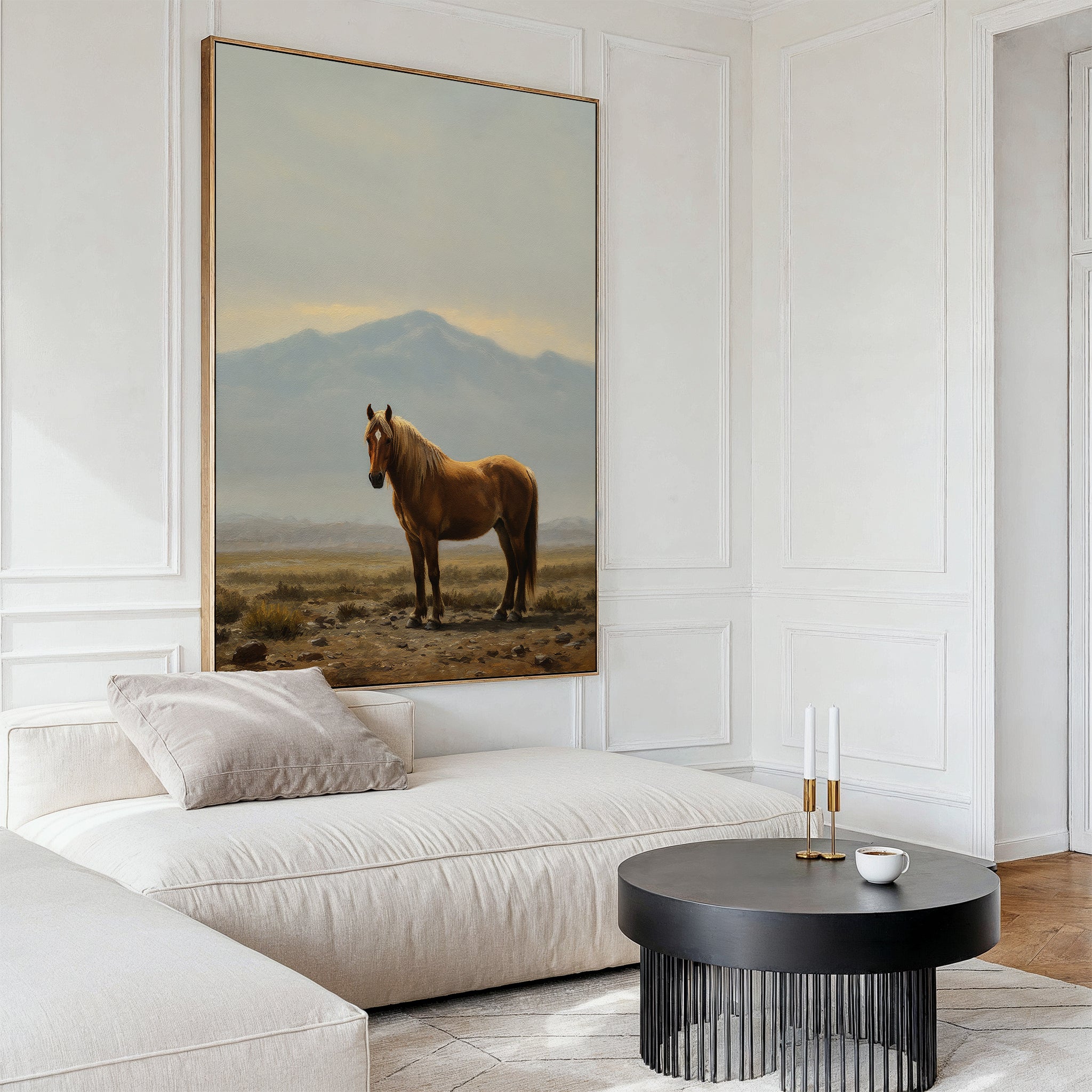 Sentinel of the Quiet Sands – neutral-toned vintage canvas wall art print by Aspire Prints