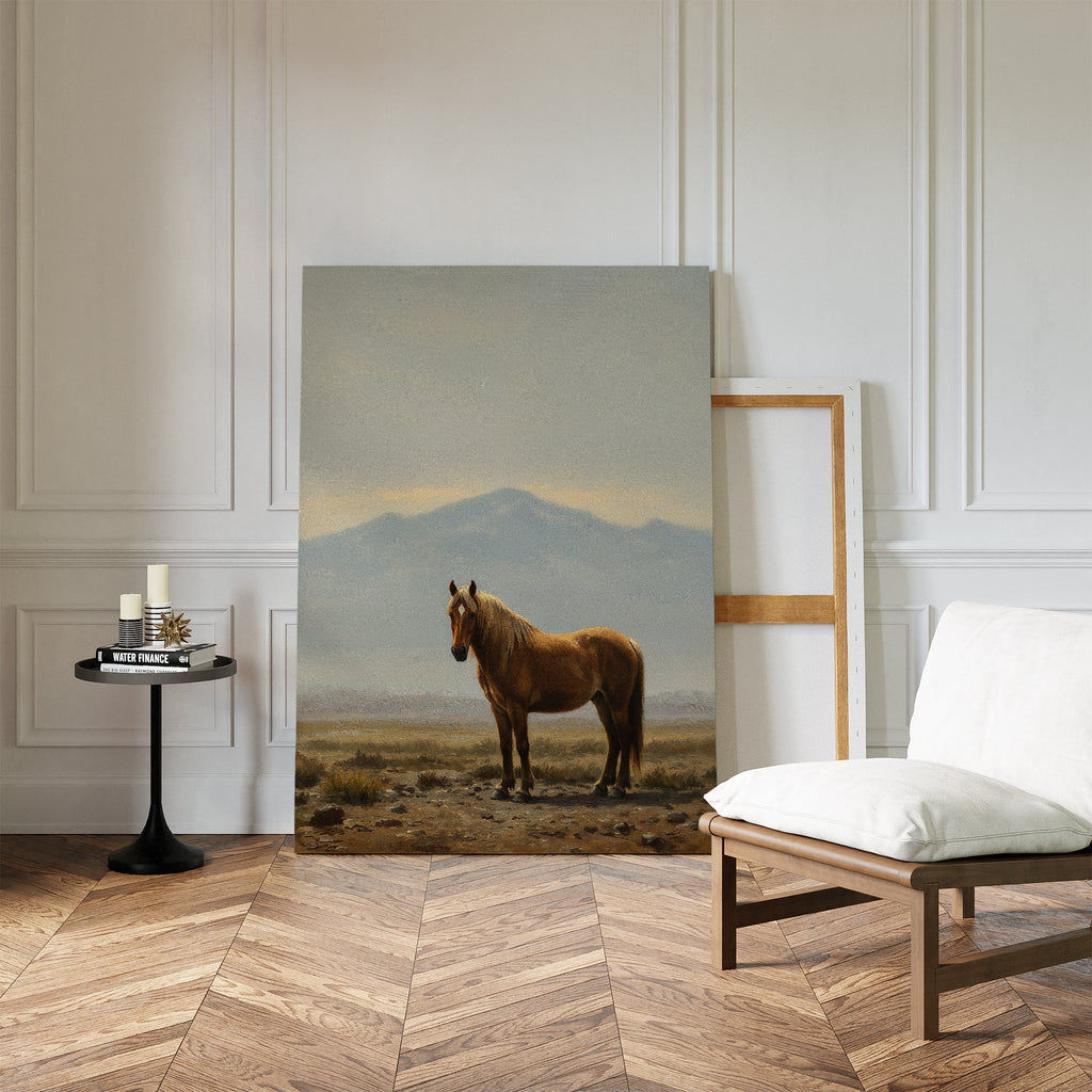 Sentinel of the Quiet Sands – neutral-toned vintage canvas wall art print by Aspire Prints