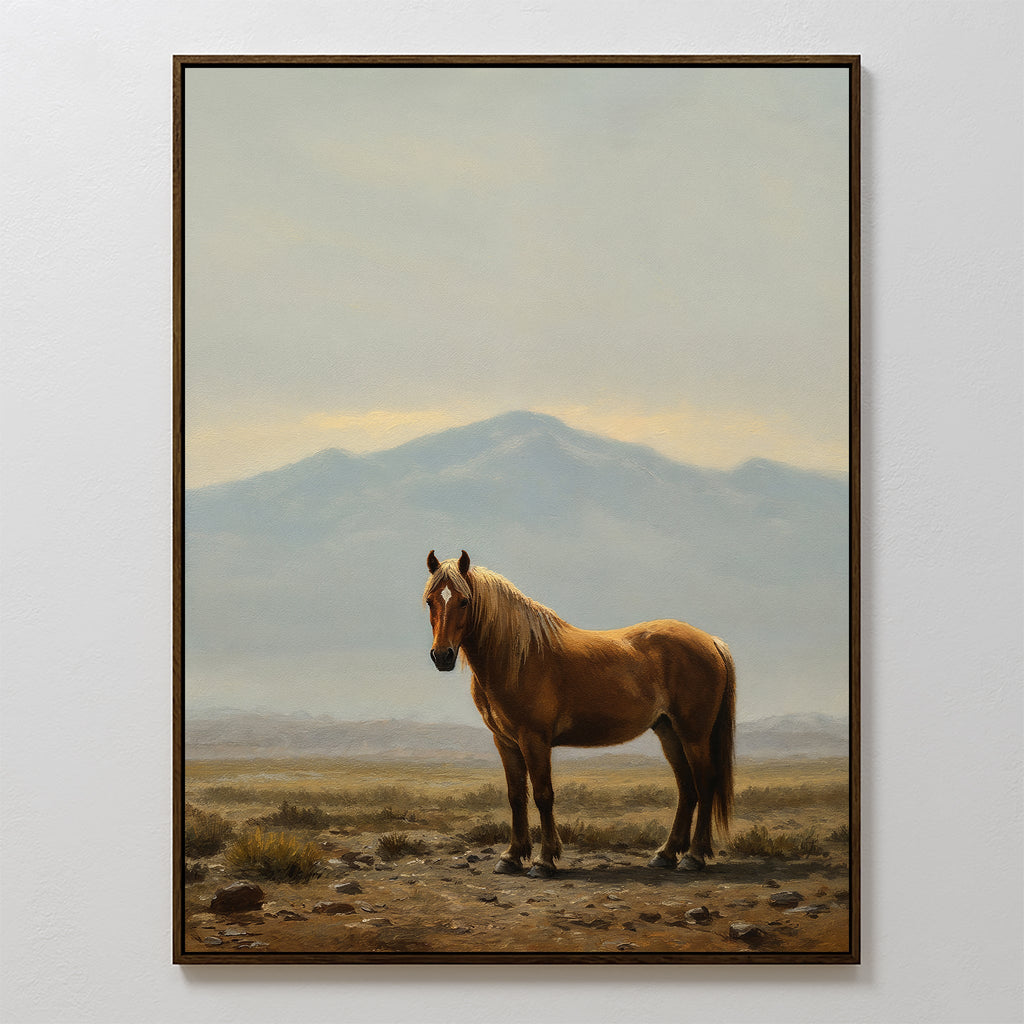 Sentinel of the Quiet Sands – neutral-toned vintage canvas wall art print by Aspire Prints