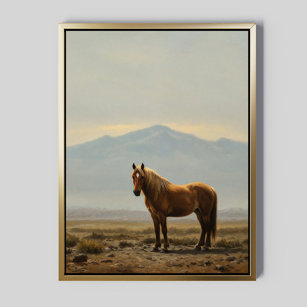 Sentinel of the Quiet Sands – neutral-toned vintage canvas wall art print by Aspire Prints