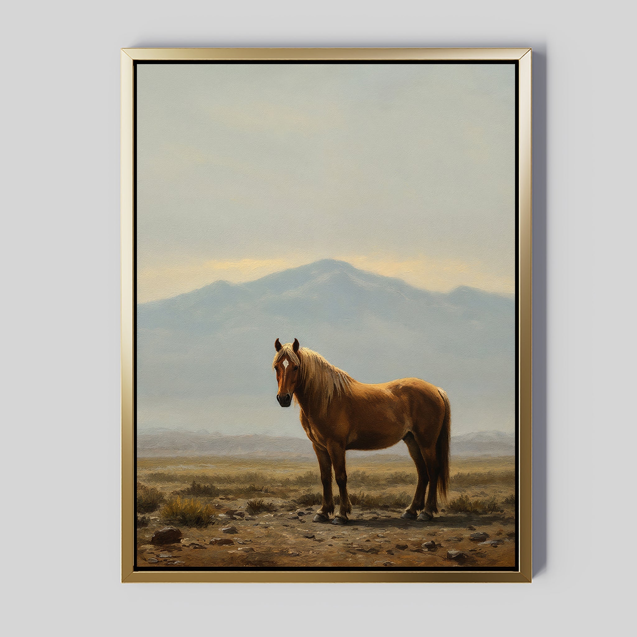 Sentinel of the Quiet Sands – neutral-toned vintage canvas wall art print by Aspire Prints