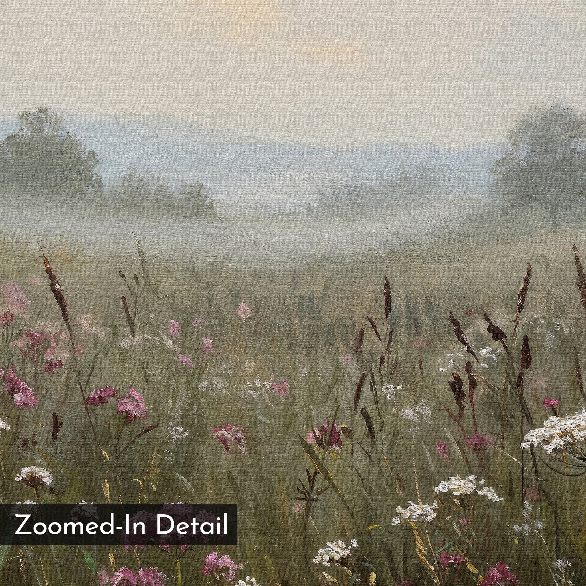 Whispers of the Far Meadow – neutral-toned vintage canvas wall art print by Aspire Prints