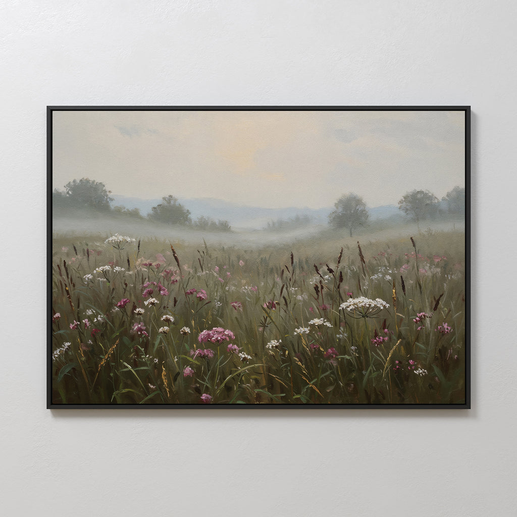 Whispers of the Far Meadow – neutral-toned vintage canvas wall art print by Aspire Prints