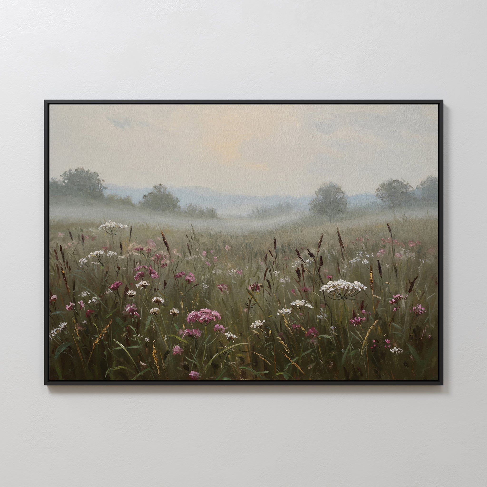 Whispers of the Far Meadow – neutral-toned vintage canvas wall art print by Aspire Prints