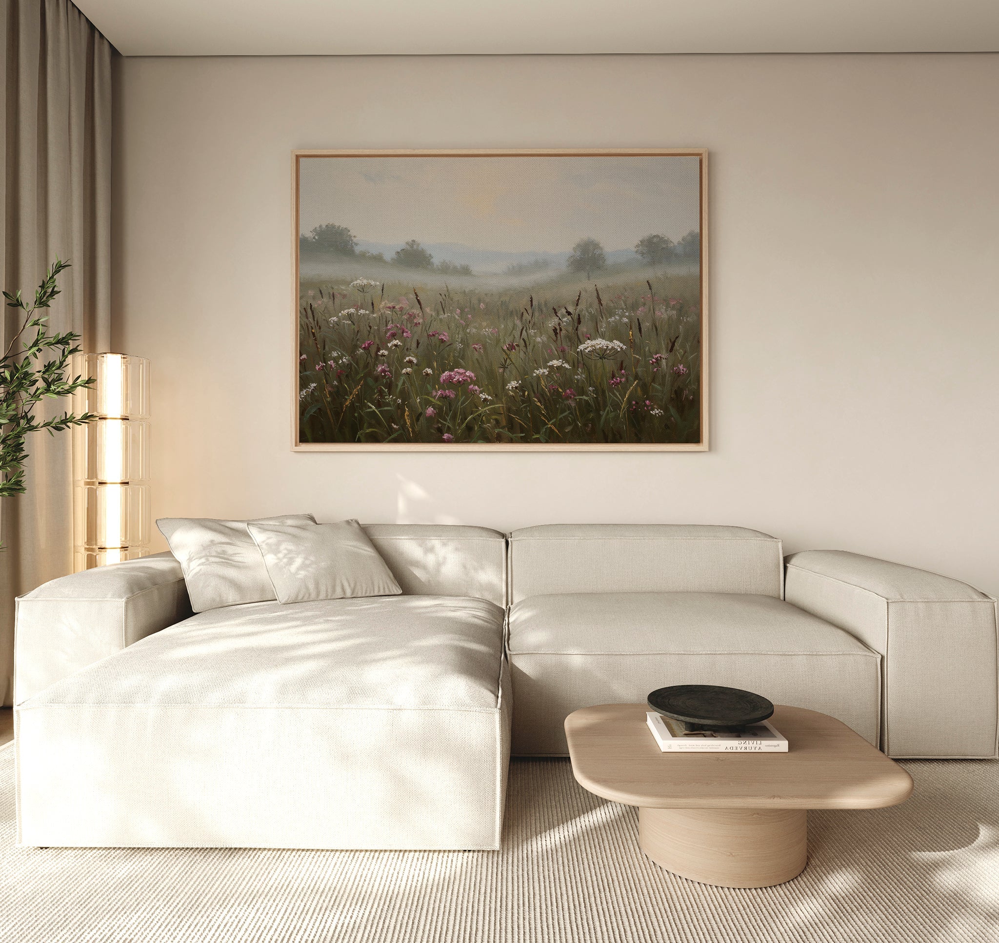 Whispers of the Far Meadow – neutral-toned vintage canvas wall art print by Aspire Prints