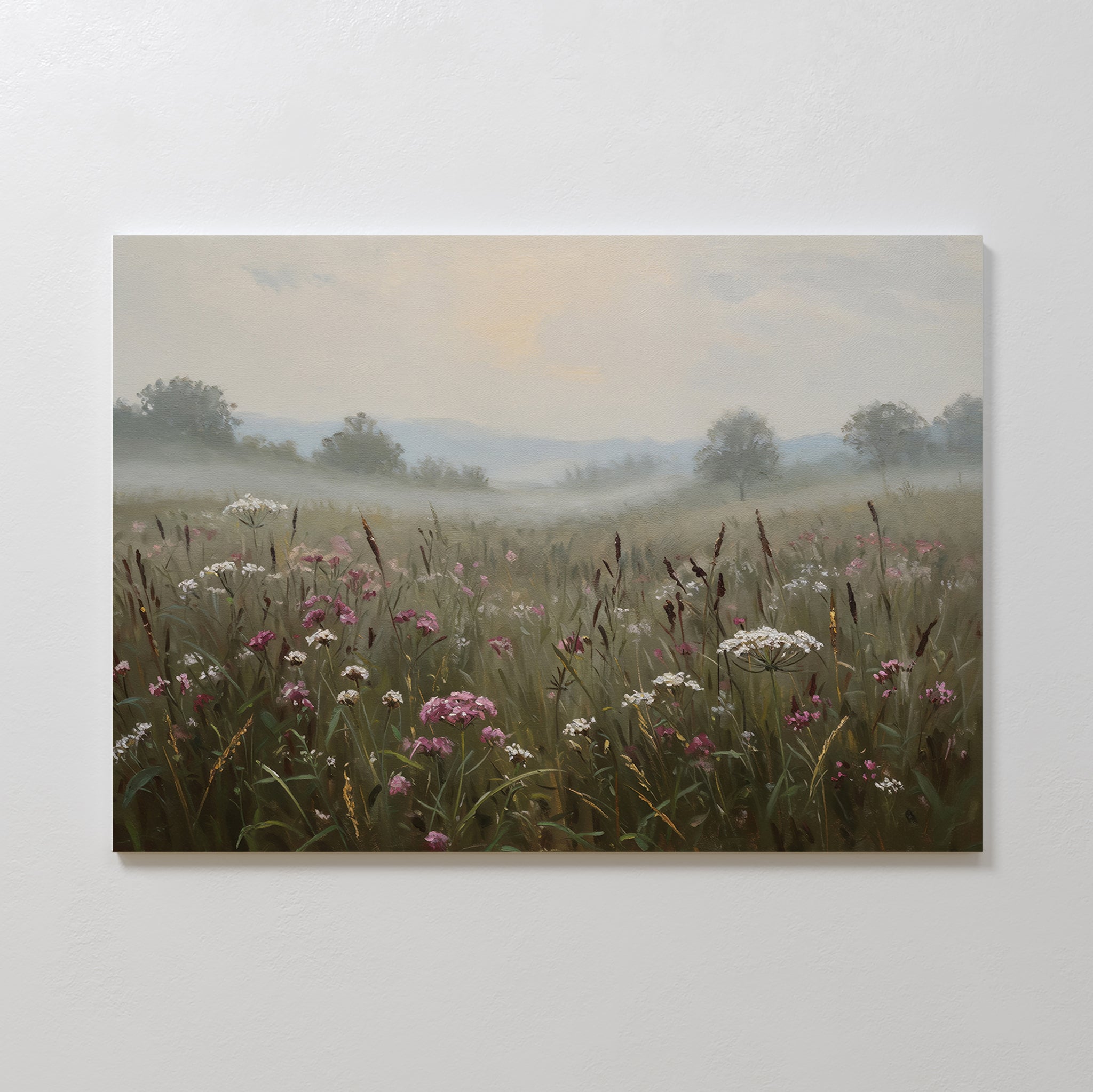 Whispers of the Far Meadow – neutral-toned vintage canvas wall art print by Aspire Prints