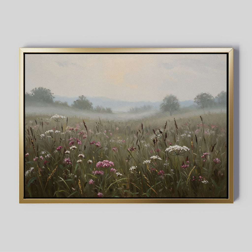 Whispers of the Far Meadow – neutral-toned vintage canvas wall art print by Aspire Prints