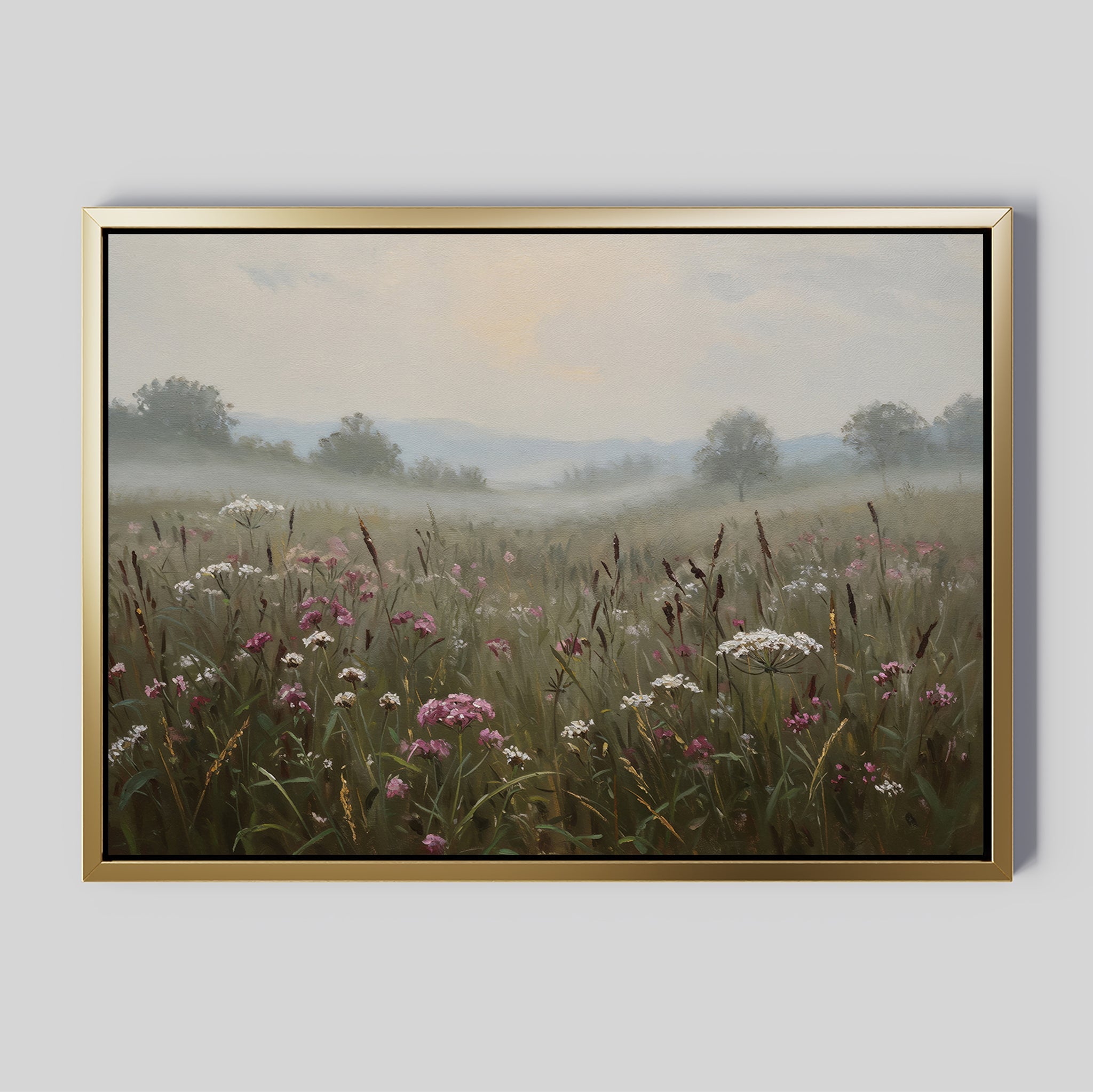 Whispers of the Far Meadow – neutral-toned vintage canvas wall art print by Aspire Prints