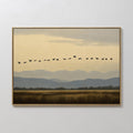 Wings Over the Quiet Valley Canvas Print – neutral-toned vintage canvas wall art print by Aspire Prints