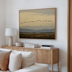 Wings Over the Quiet Valley Canvas Print – neutral-toned vintage canvas wall art print by Aspire Prints