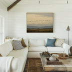 Wings Over the Quiet Valley Canvas Print – neutral-toned vintage canvas wall art print by Aspire Prints