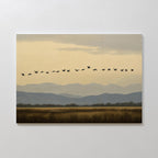 Wings Over the Quiet Valley Canvas Print – neutral-toned vintage canvas wall art print by Aspire Prints