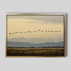 Wings Over the Quiet Valley Canvas Print – neutral-toned vintage canvas wall art print by Aspire Prints