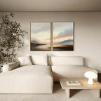 Whispering Ridges Diptych – Set of 2 Canvas Prints set of 2 – neutral-toned vintage canvas wall art by Aspire Prints