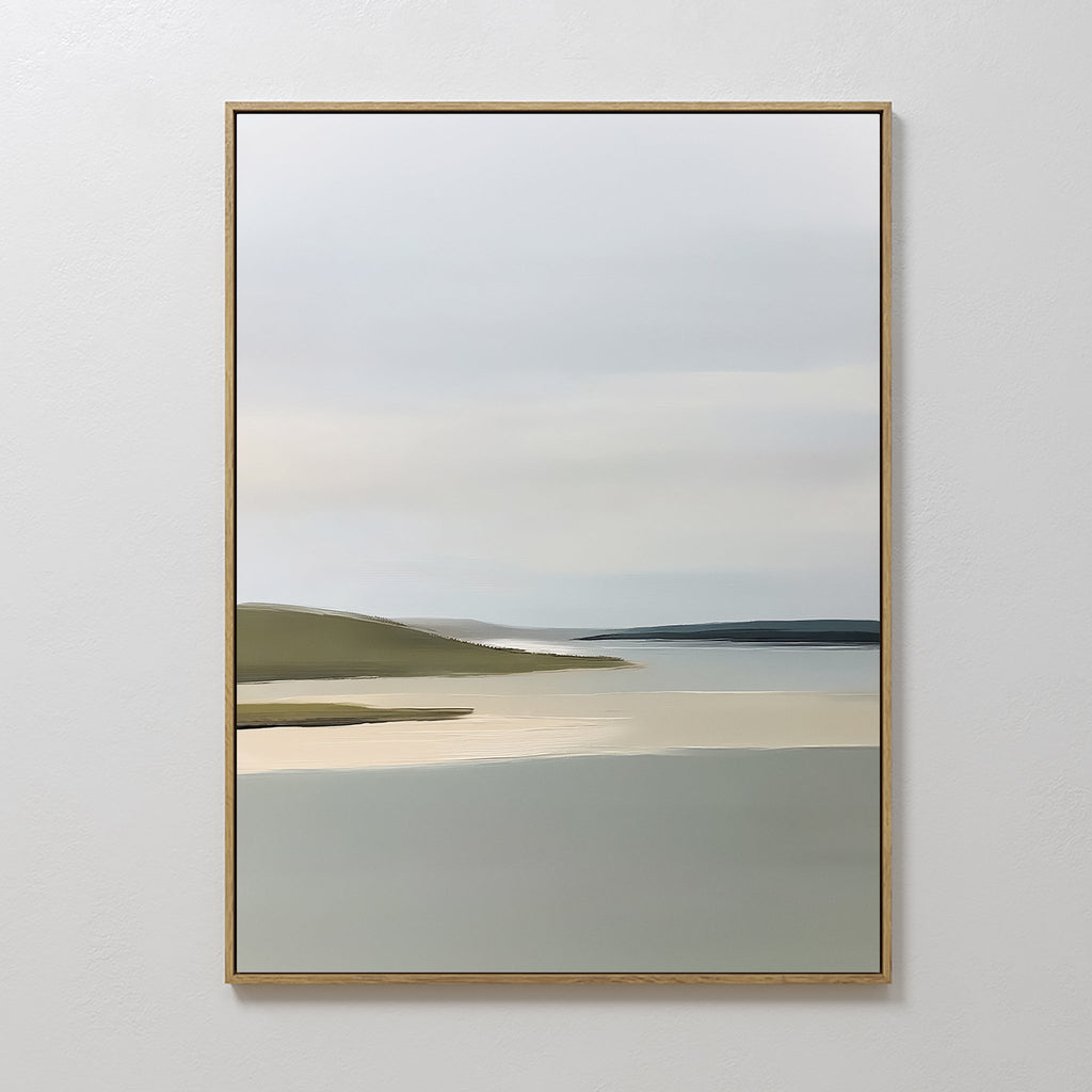 Whispers of the Far Coast Canvas Wall Art – neutral-toned coastal canvas wall art print by Aspire Prints