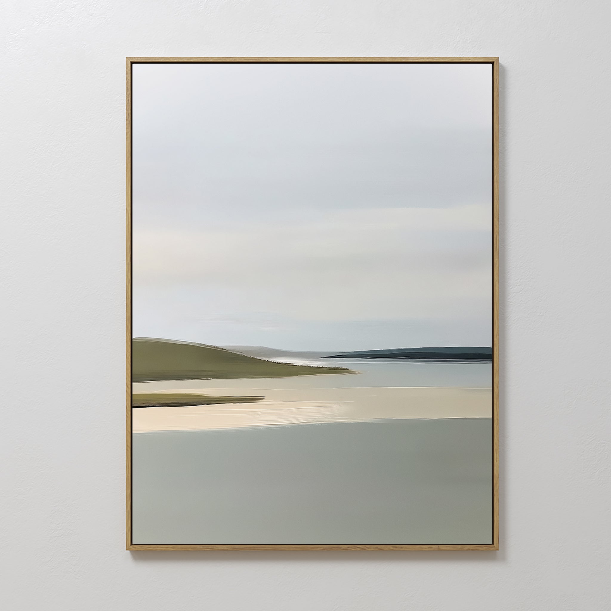 Whispers of the Far Coast Canvas Wall Art – neutral-toned coastal canvas wall art print by Aspire Prints