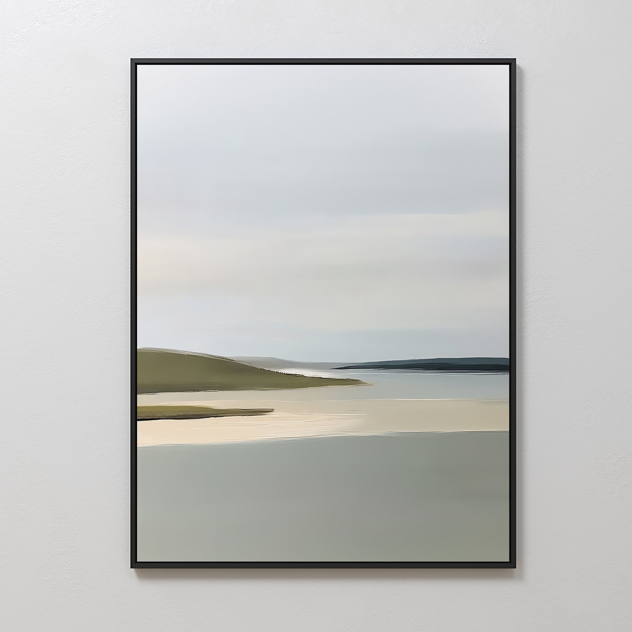 Whispers of the Far Coast Canvas Wall Art – neutral-toned coastal canvas wall art print by Aspire Prints