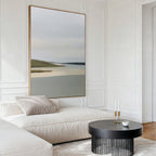 Whispers of the Far Coast Canvas Wall Art – neutral-toned coastal canvas wall art print by Aspire Prints