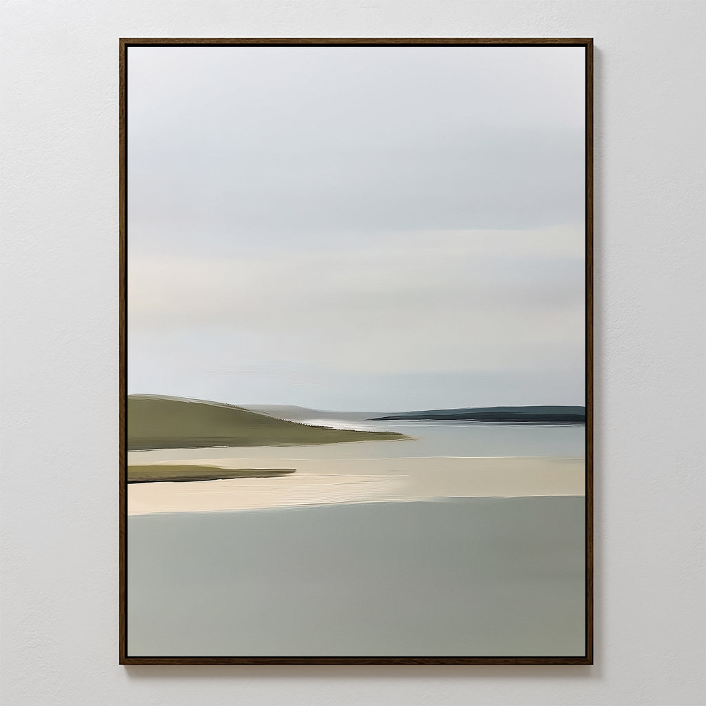 Whispers of the Far Coast Canvas Wall Art – neutral-toned coastal canvas wall art print by Aspire Prints