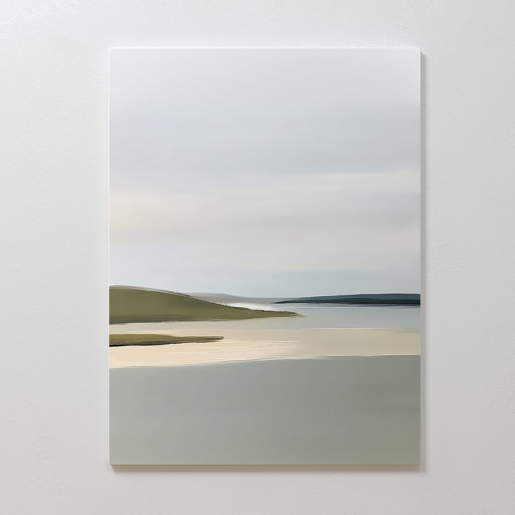 Whispers of the Far Coast Canvas Wall Art – neutral-toned coastal canvas wall art print by Aspire Prints