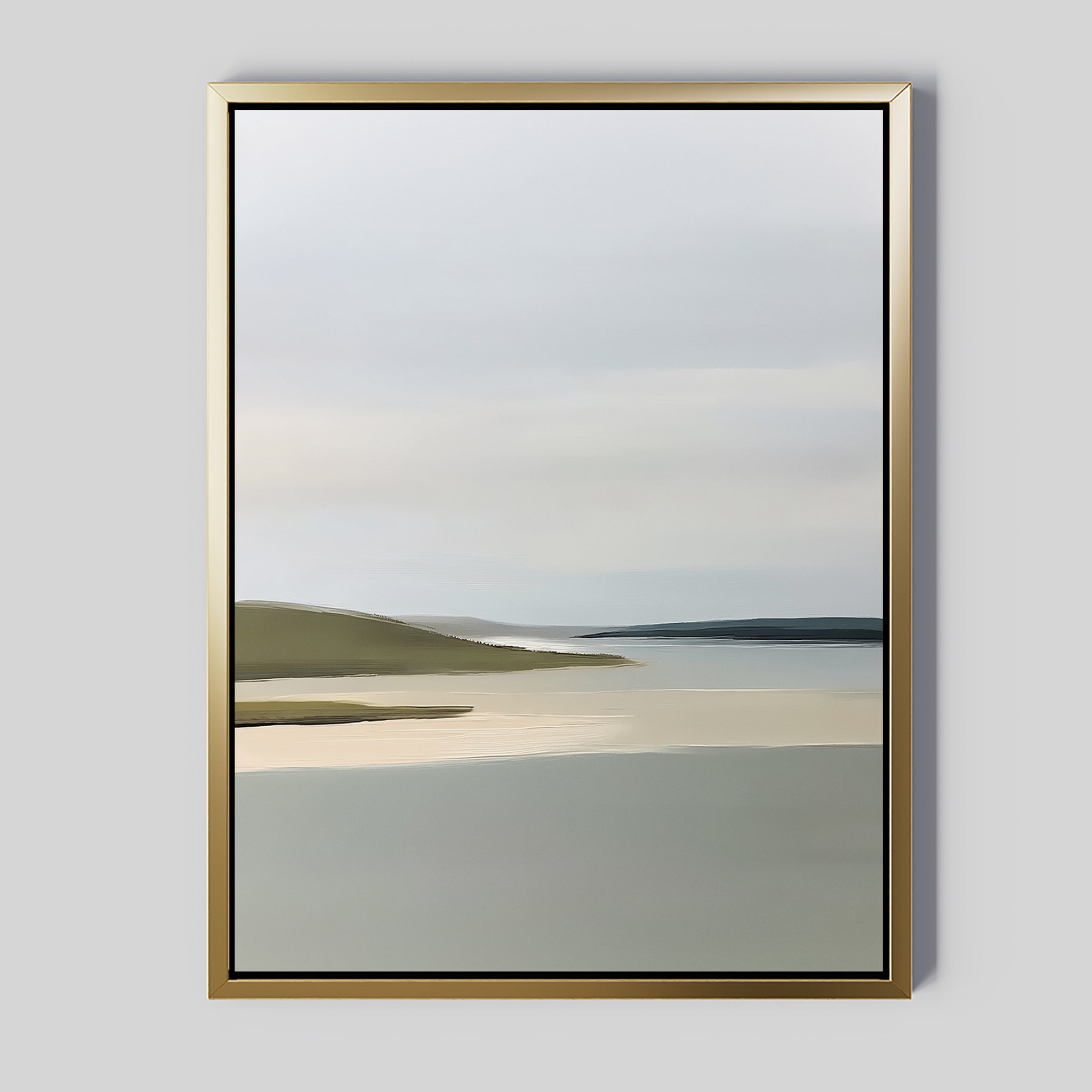 Whispers of the Far Coast Canvas Wall Art – neutral-toned coastal canvas wall art print by Aspire Prints
