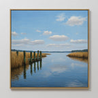 Where Sky Meets Stillness – neutral-toned vintage canvas wall art print by Aspire Prints