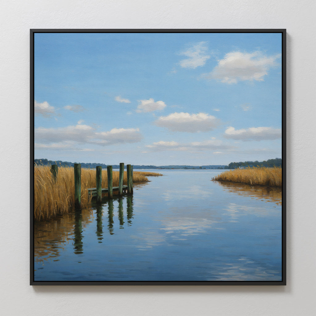 Where Sky Meets Stillness – neutral-toned vintage canvas wall art print by Aspire Prints