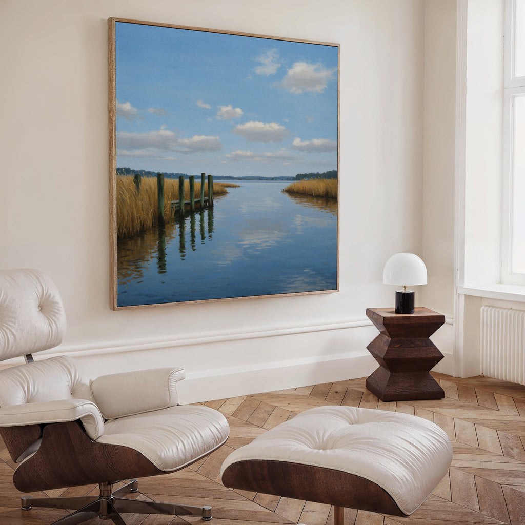 Where Sky Meets Stillness – neutral-toned vintage canvas wall art print by Aspire Prints