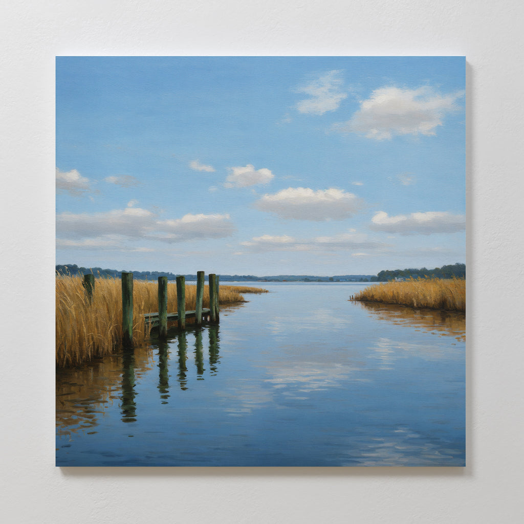 Where Sky Meets Stillness – neutral-toned vintage canvas wall art print by Aspire Prints