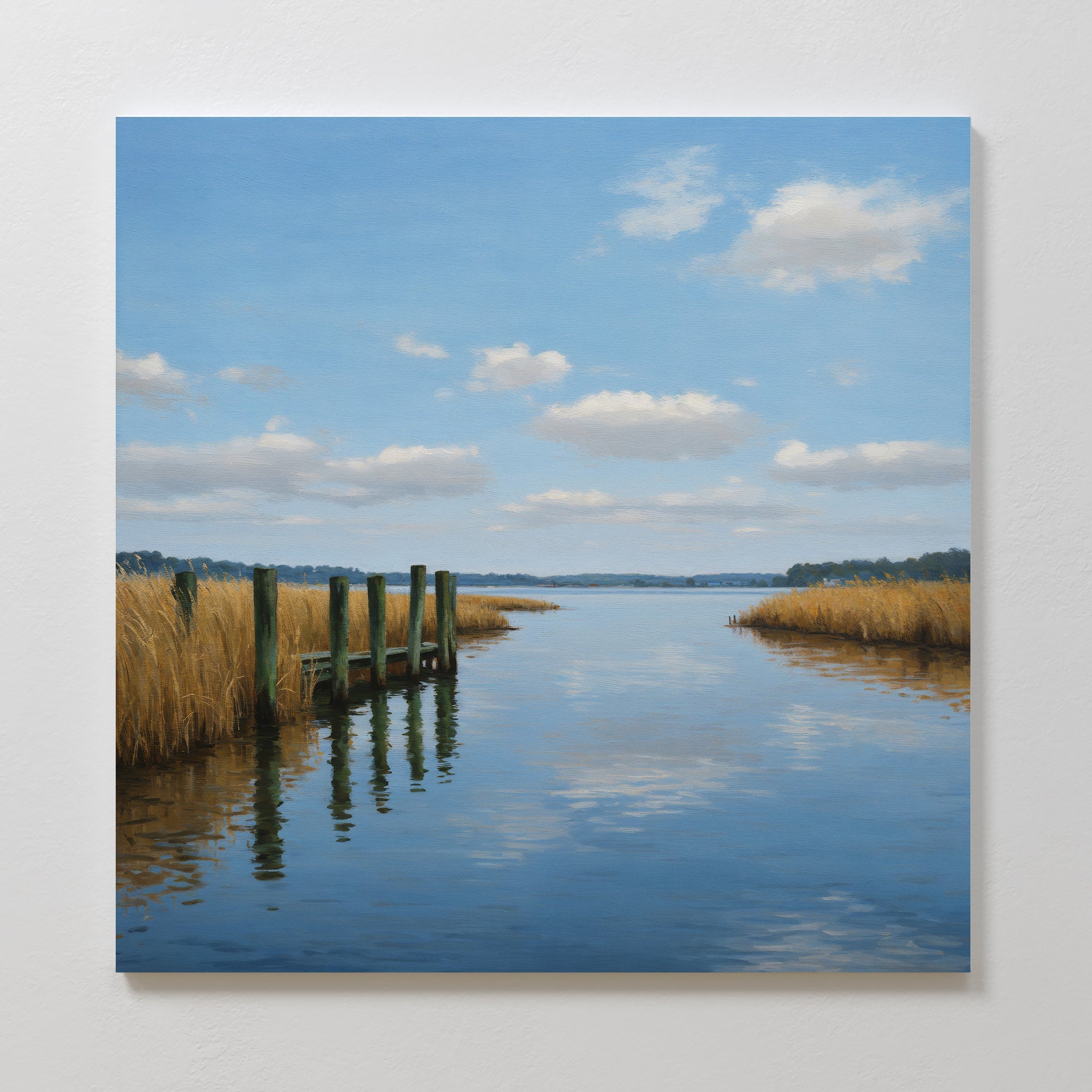 Where Sky Meets Stillness – neutral-toned vintage canvas wall art print by Aspire Prints