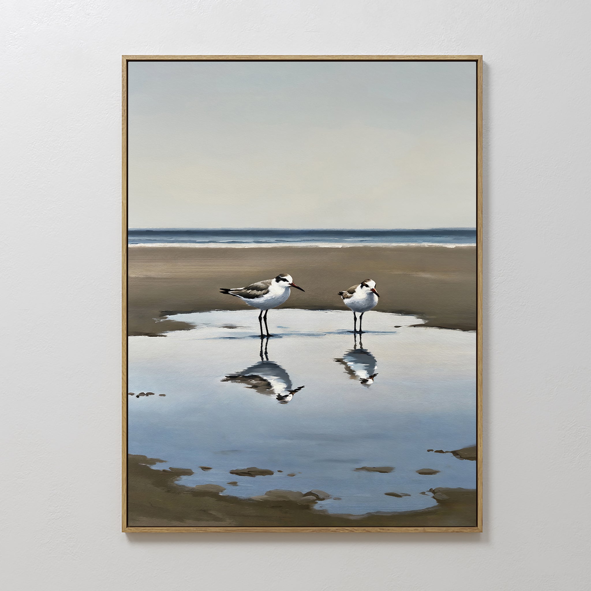 Tides of Solace – neutral-toned vintage canvas wall art print by Aspire Prints