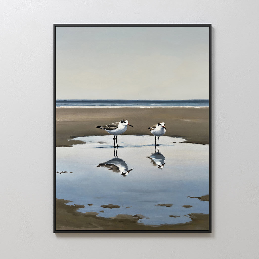 Tides of Solace – neutral-toned vintage canvas wall art print by Aspire Prints