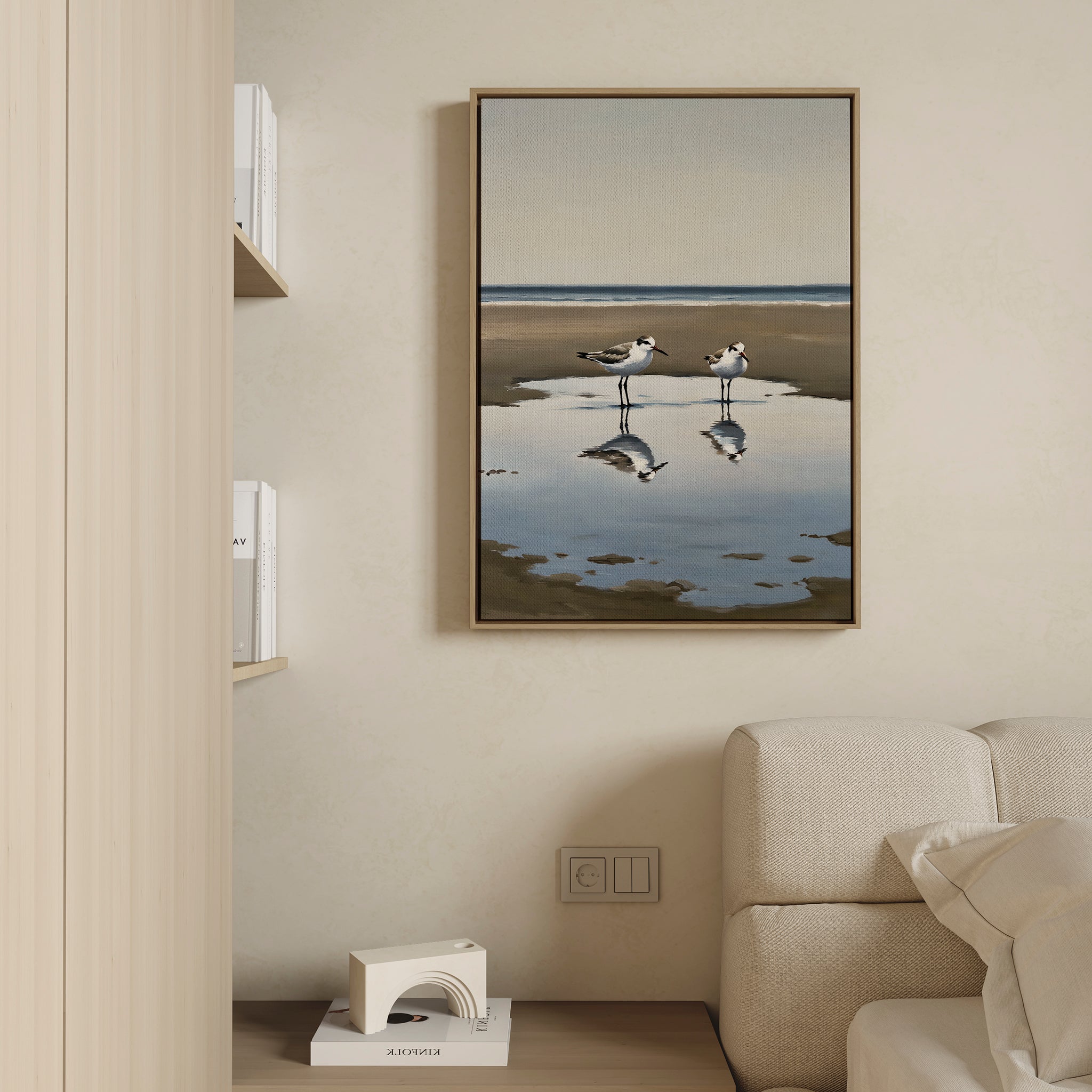 Tides of Solace – neutral-toned vintage canvas wall art print by Aspire Prints