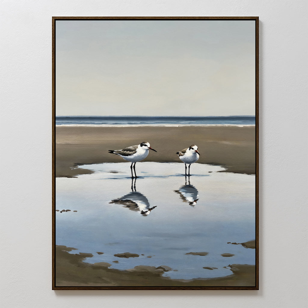 Tides of Solace – neutral-toned vintage canvas wall art print by Aspire Prints