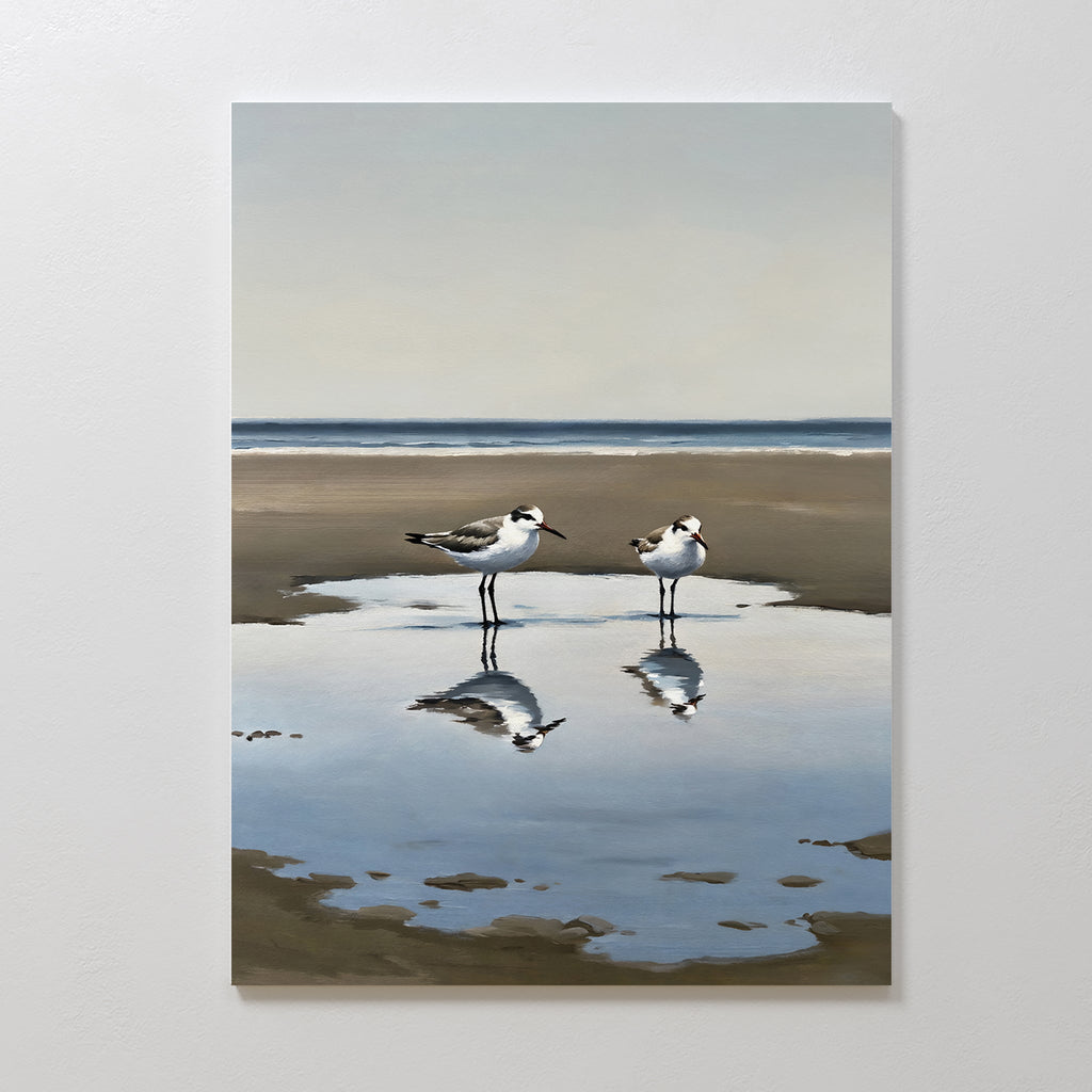 Tides of Solace – neutral-toned vintage canvas wall art print by Aspire Prints