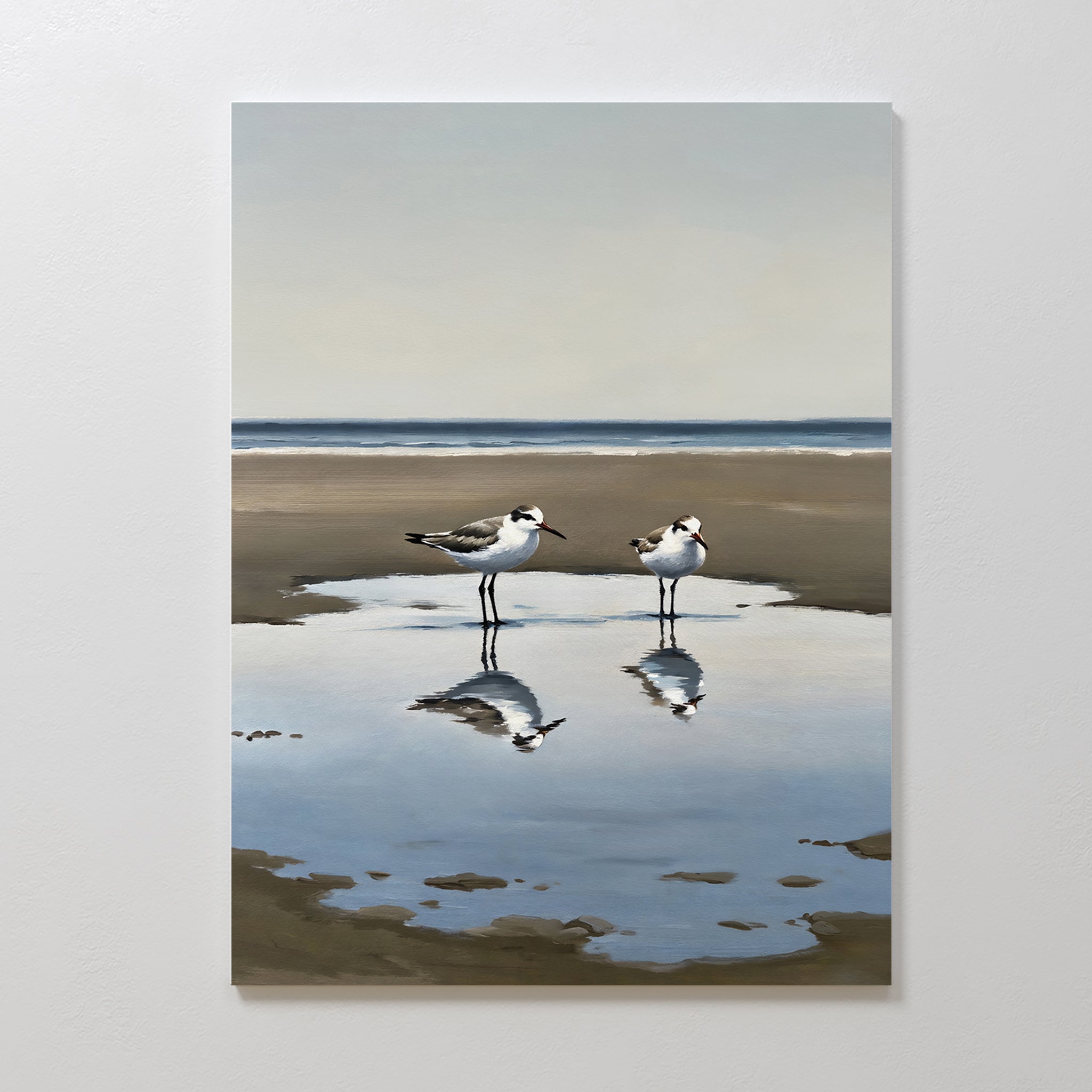 Tides of Solace – neutral-toned vintage canvas wall art print by Aspire Prints