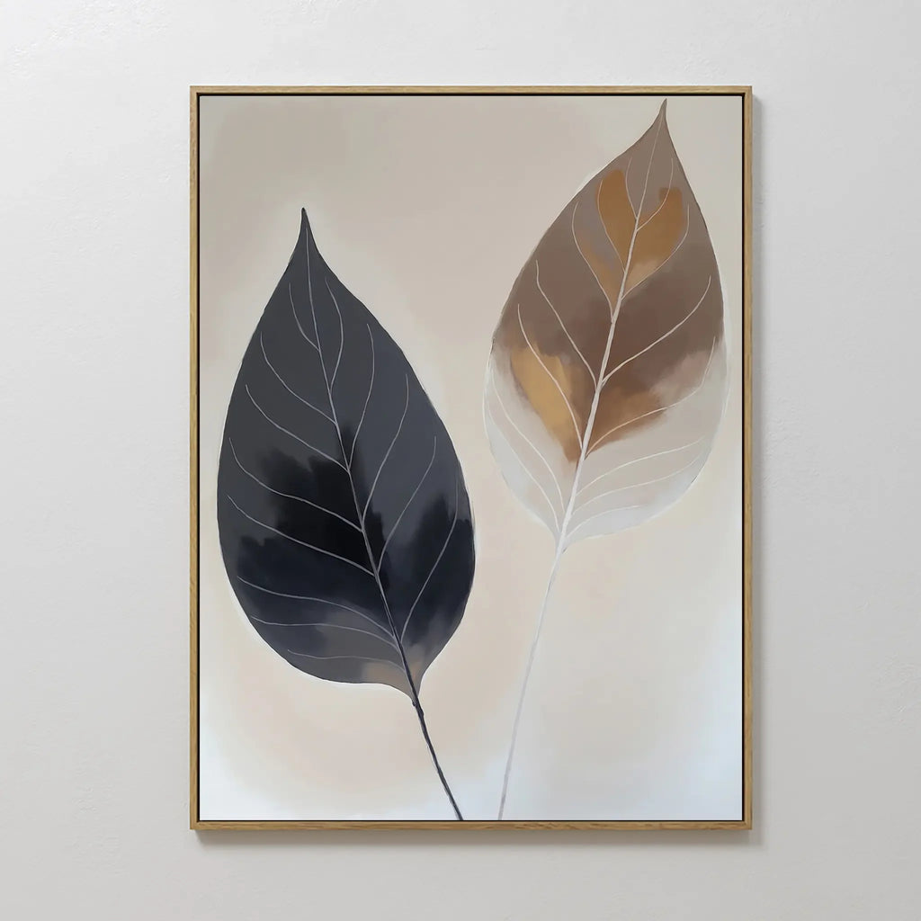 Whispered Botanicals – earthy brown botanical canvas wall art print by Aspire Prints