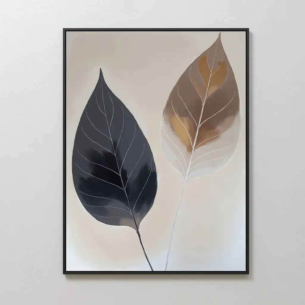 Whispered Botanicals – earthy brown botanical canvas wall art print by Aspire Prints