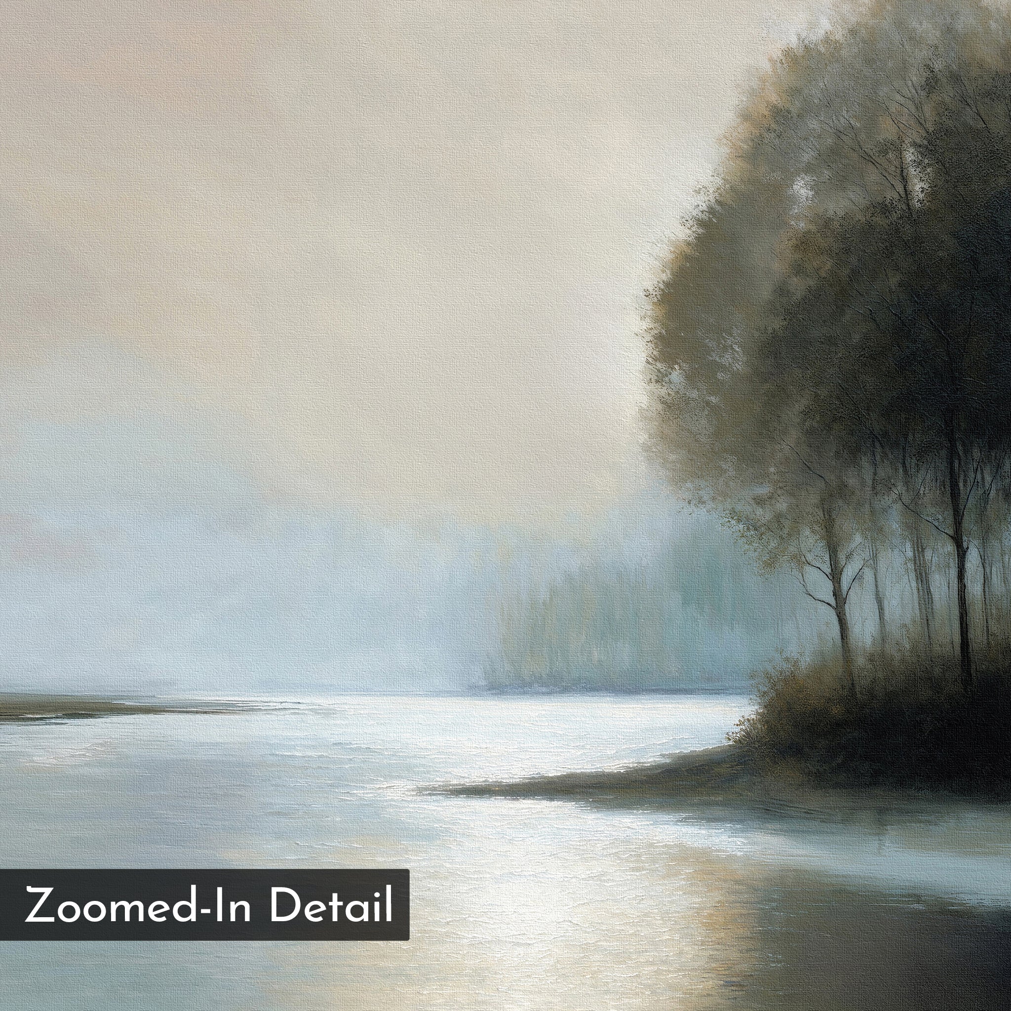 Whispers Across Still Water – neutral-toned vintage canvas wall art print by Aspire Prints