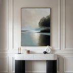Whispers Across Still Water – neutral-toned vintage canvas wall art print by Aspire Prints