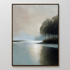 Whispers Across Still Water – neutral-toned vintage canvas wall art print by Aspire Prints