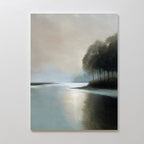 Whispers Across Still Water – neutral-toned vintage canvas wall art print by Aspire Prints